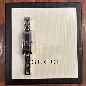 Silver Gucci watch